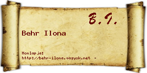 Behr Ilona névjegykártya